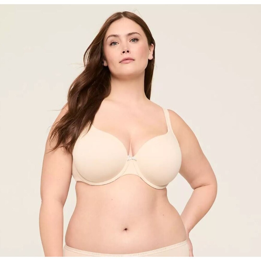 Cacique Cotton Blend Beige Lightly Lined T Shirt Underwire Bra Sz 38H